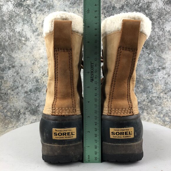 Sorel Women's Size 8 Caribou II Brown Lace-Up Waterproof Sherpa Winter Boots - Picture 10 of 16